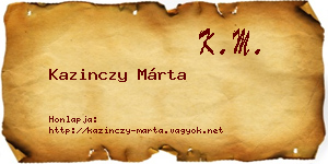 Kazinczy Márta névjegykártya