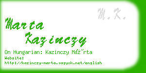 marta kazinczy business card